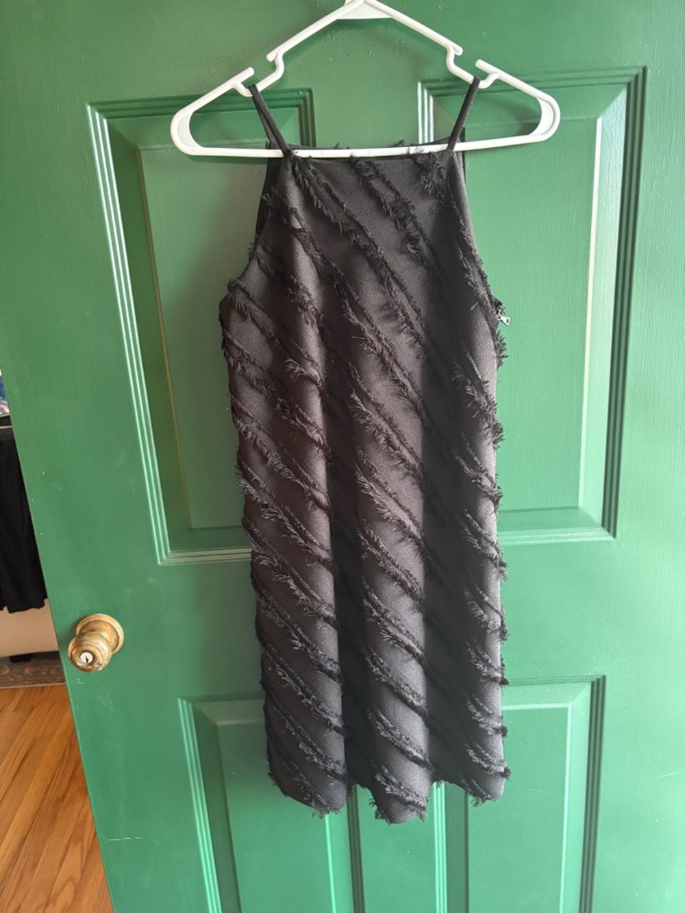 London Times Black Dress with Silver Logo Tag